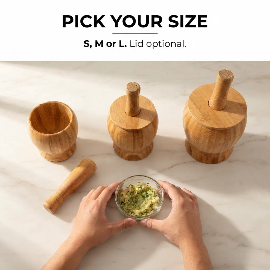 Wooden Mortar & Pestle - Pick your size