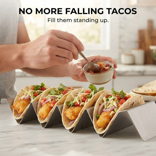 Stainless Steel Taco Holder - No more falling tacos