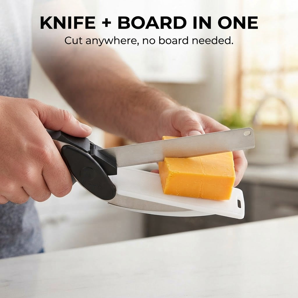2-in-1 Knife & Cutting Board Shears - Knife + board in one