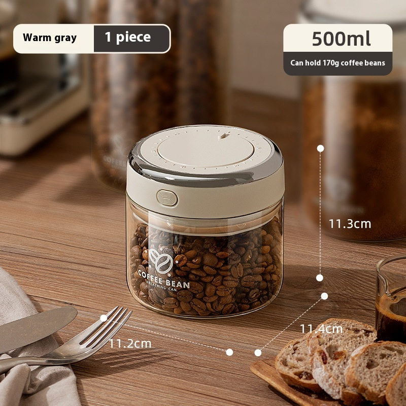 Vacuum-Seal Glass Coffee Canister