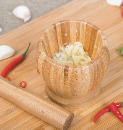 Wooden Mortar & Pestle