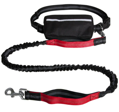 Hands-Free Reflective Dog Leash with Waist Pouch