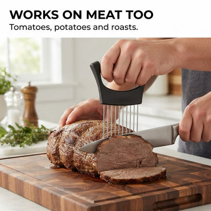 Onion Holder & Slicing Guide - Works on meat too