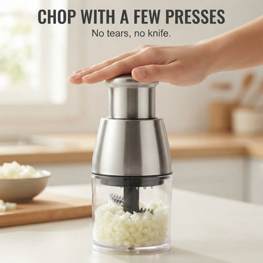 Garlic & Onion Crusher Chopper - Chop with a few presses