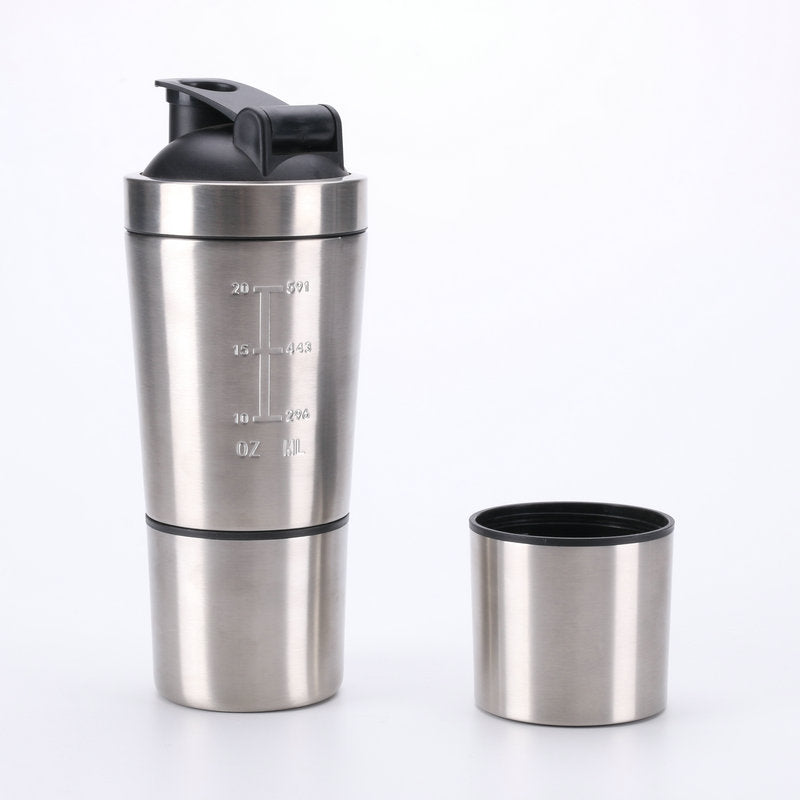 Stainless Steel Protein Shaker with Storage Cup