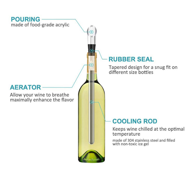 3-in-1 Wine Chiller Stick with Pourer