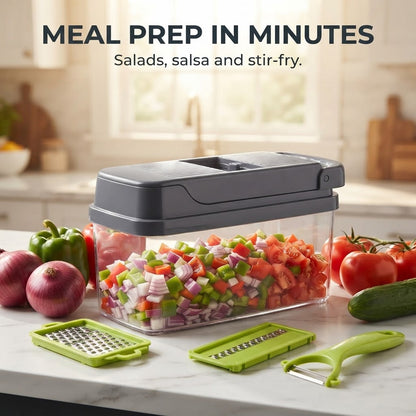 16-in-1 Vegetable Chopper with Container - Meal prep in minutes