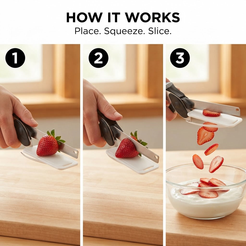 2-in-1 Knife & Cutting Board Shears - How it works